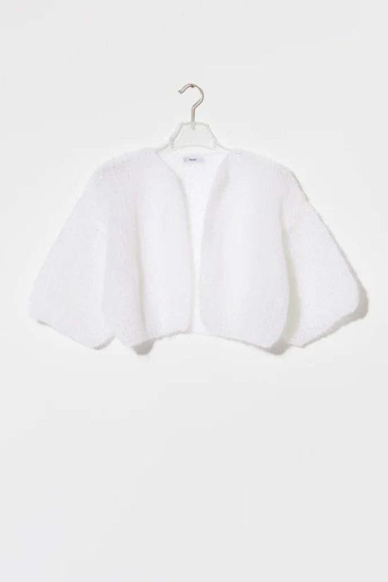  마이아미 가디건 모헤어 반팔  화이트