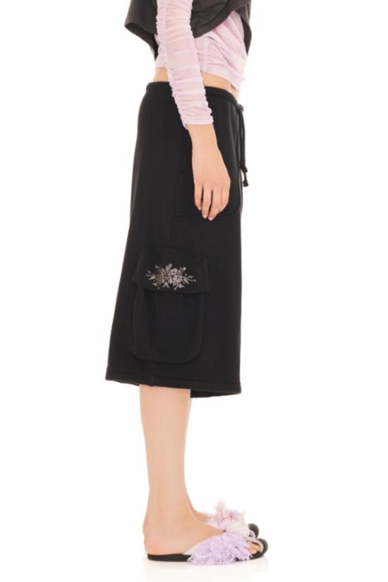 콜리나 스트라다 숏팬츠 Collina Strada Deadstock 플리스 라인스톤 카고 스웨트쇼츠 - COLLINA STRADA