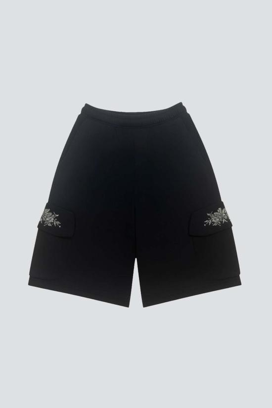  콜리나 스트라다 숏팬츠 Collina Strada Deadstock 플리스 라인스톤 카고 스웨트쇼츠 - COLLINA STRADA