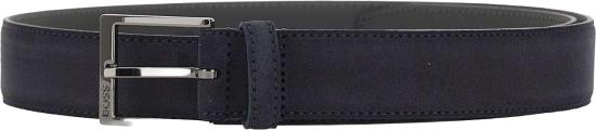 26SS 보스 가죽 벨트 50563958401 NAVY