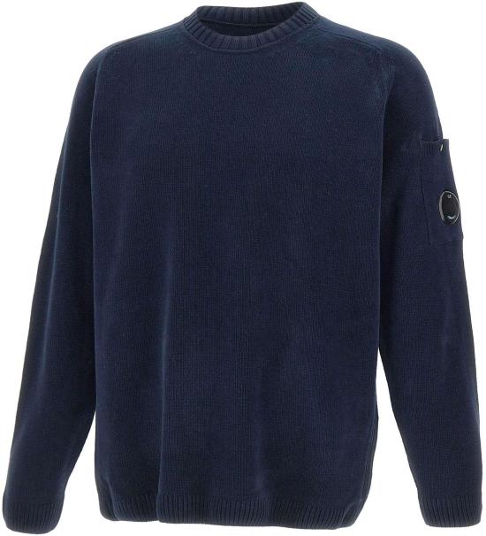 26SS 씨피 컴퍼니 코튼 셔닐 크루넥 렌즈 스웨터 20CMKN117A005687G889 NAVY
