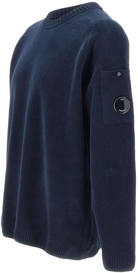26SS 씨피 컴퍼니 코튼 셔닐 크루넥 렌즈 스웨터 20CMKN117A005687G889 NAVY - C.P. COMPANY