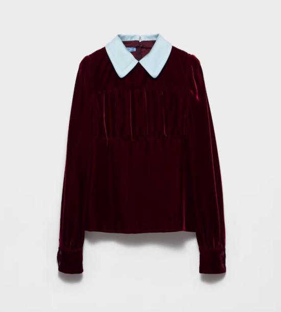 26SS 프라다 폴로 티셔츠 P958N178Y S OOOF0041 Bordeaux