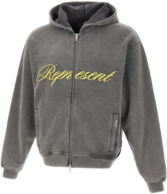 25FW 리프레젠트 후드 티셔츠 MLM10002547 DONKERGREY