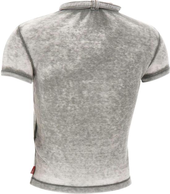 26SS 디젤 T-ERESA 바이커 넥 스트랩 리브 저지 숏슬리브 탑 A229290HGCQ9CY LICHTGREY - DIESEL