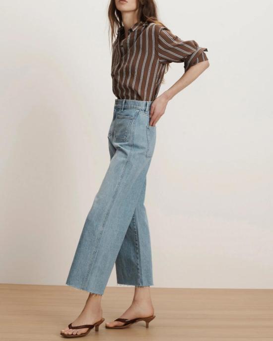  베로니카비어드 데님 팬츠 베로니카 비어드 테일러 크롭 패치 포켓 와이드 레그 진 빅 스플래시 - VERONICA BEARD