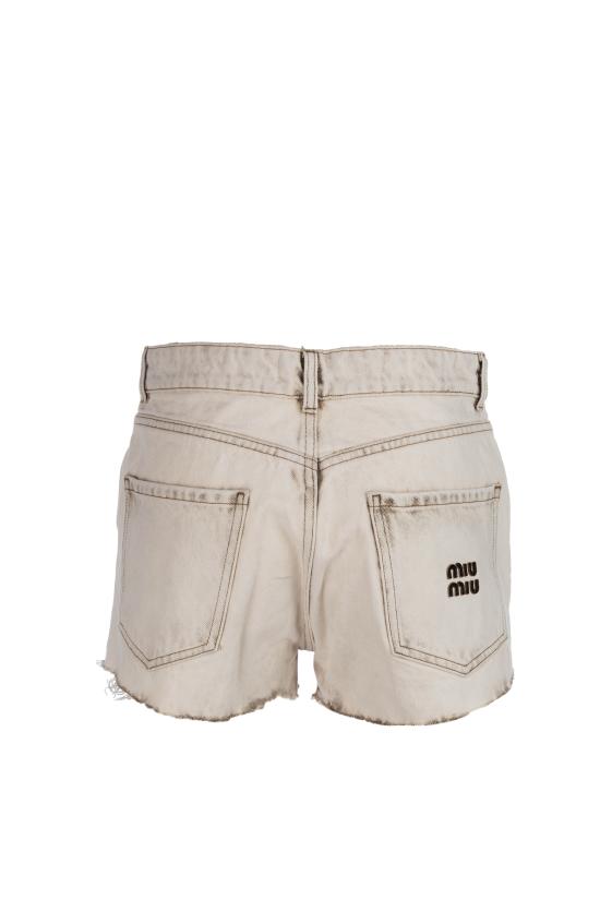 26SS 미우미우 데님 숏팬츠 GWP602183T F0009 Bianco - MIU MIU