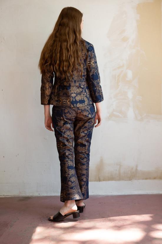  에리카 타노브 크롭 팬츠 에리카 타노프 소렌 코튼 팬츠 보타니쿠스 팬츠 네이비/골드 - ERICA TANOV