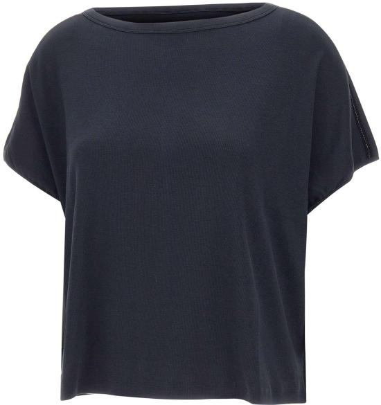 26SS 파비아나 필리피 반팔 저지 티셔츠 JED276F568M2095146 NAVY