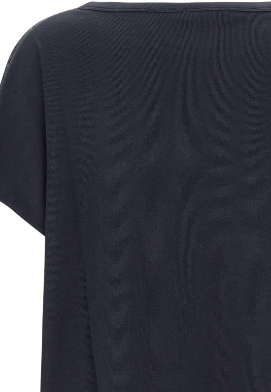 26SS 파비아나 필리피 반팔 저지 티셔츠 JED276F568M2095146 NAVY - FABIANA FILIPPI