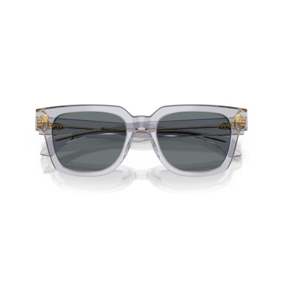  베르사체 선글라스 금색 메두사 장식이 있는 반투명 아세테이트 소재의 사각