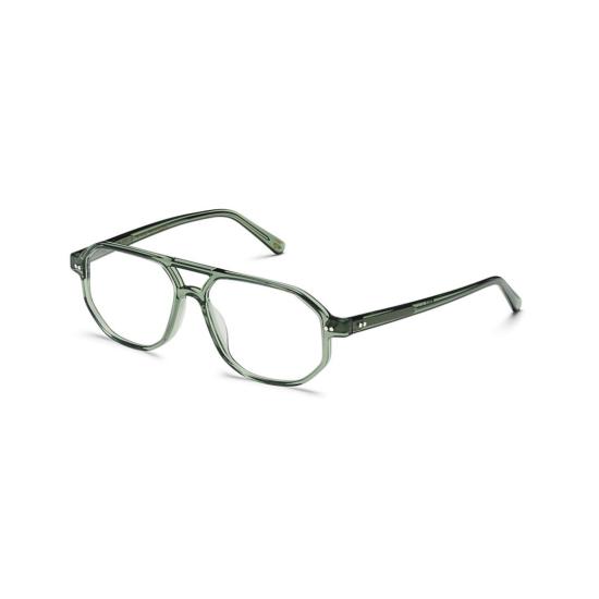  모스콧 안경 Or-Gaz-O Gazeektal 반투명 녹색 아세테이트 기하학적 에비에이터 안경 - MOSCOT