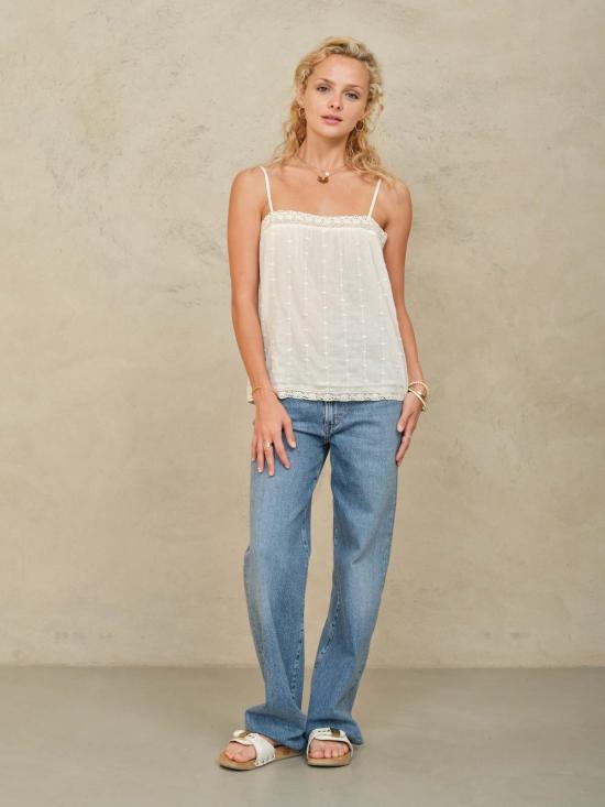  엠에이비이 캐미솔 M.A.B.E 알리 자수  탑 에크루 - M.A.B.E