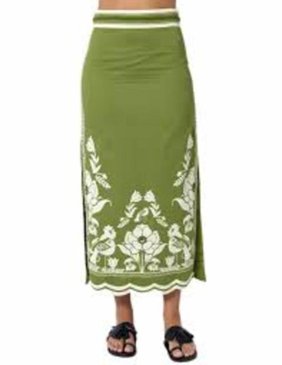  스칼렛 파피스 롱 스커트 스칼렛 포피스 산디나  칼라 그린/파피루스 - SCARLETT POPPIES