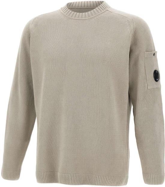 26SS 씨피 컴퍼니 코튼 셔닐 크루넥 렌즈 스웨터 20CMKN117A005687G TAUPE
