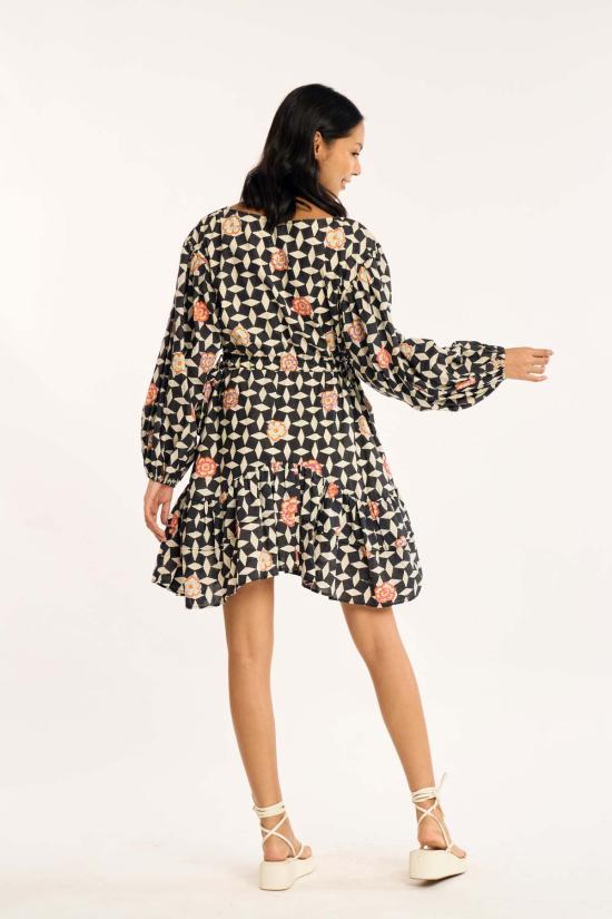  루주타 셰스 숏 원피스 미라 드레스 아틀라스 플로럴 - RUJUTA SHETH