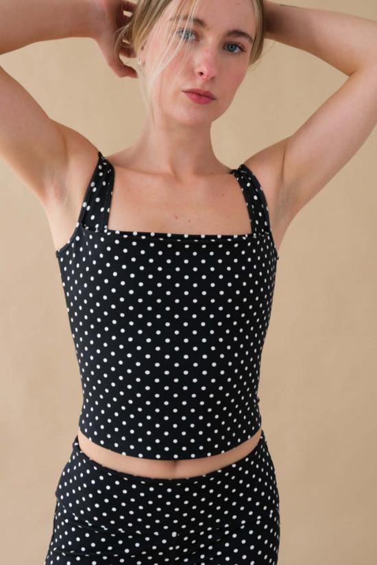  MIAOU 블라우스 미아오 루나 탑 블랙 스몰 도트