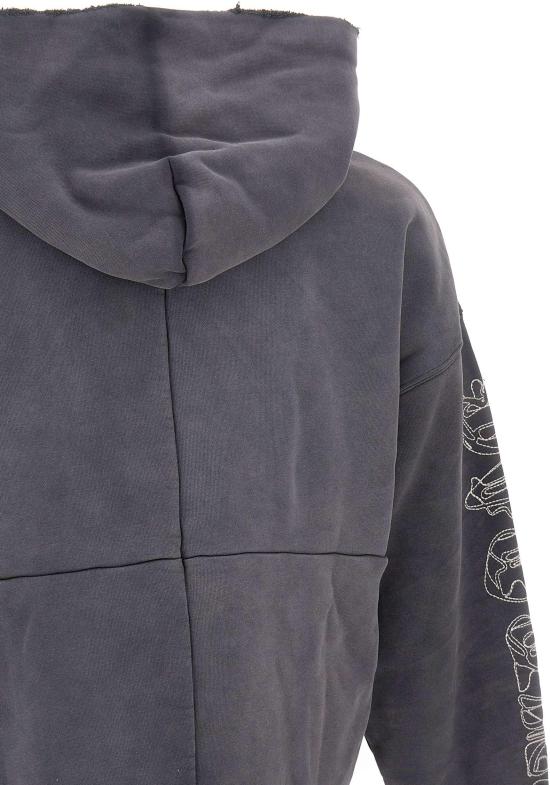 25FW 퍼플 브랜드 후드 티셔츠 M4104HFBG425BLACK DONKERGREY - PURPLE BRAND