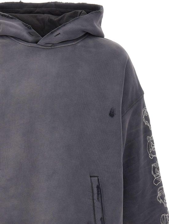25FW 퍼플 브랜드 후드 티셔츠 M4104HFBG425BLACK DONKERGREY - PURPLE BRAND
