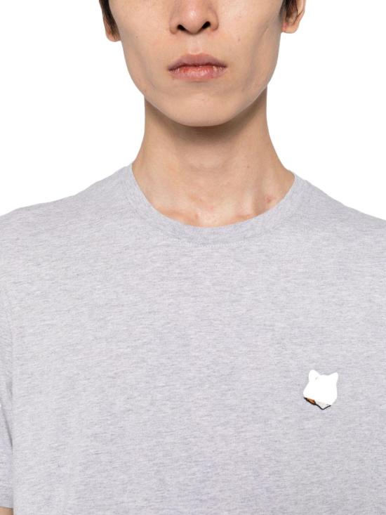 25FW 메종키츠네 폭스 헤드 레귤러 티셔츠 PM00107KJ7026H120 LICHTGREY - MAISON KITSUNE