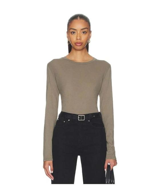  닐리로탄 긴팔 티셔츠 Nili Lotan Simone 티셔츠 아미 그레이