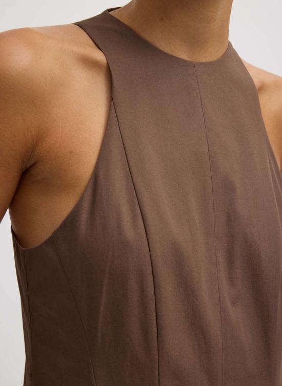  티비 롱 원피스 핀치드 플리츠 드레스 - TIBI