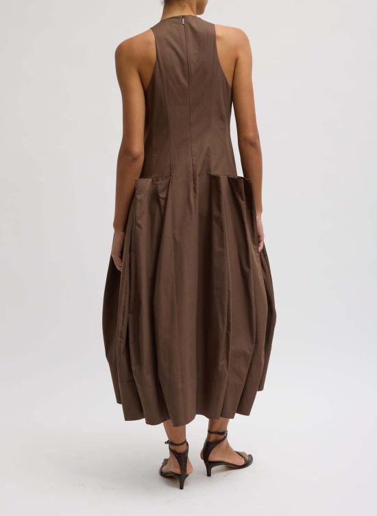  티비 롱 원피스 핀치드 플리츠 드레스 - TIBI