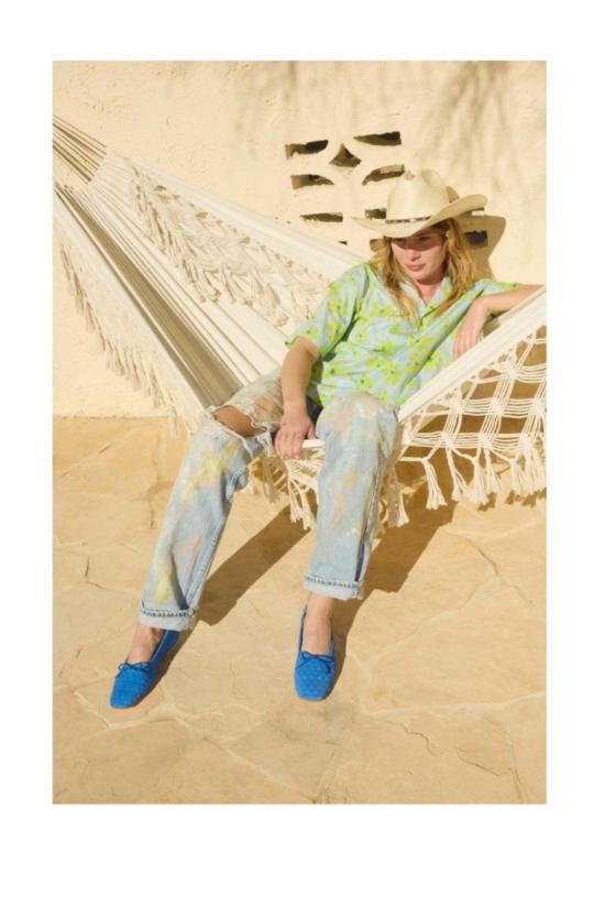  프레다 살바도르 플랫 슈즈 자다 우븐 스웨이드 플랫 - FREDA SALVADOR