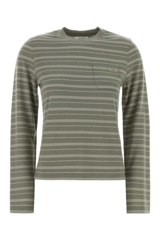 26SS 메종키츠네 긴팔 티셔츠 QW00106KJ7034 0516 Stripped