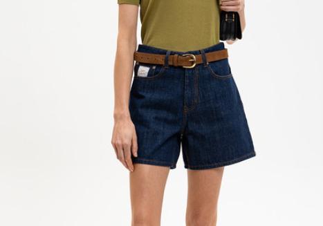 26SS 아미 코튼 아미 파리 헤리티지 라벨 쇼츠 FSO839DE0122 402 INDIGO - AMI