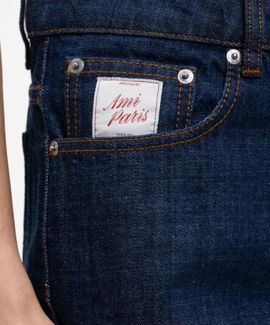 26SS 아미 코튼 아미 파리 헤리티지 라벨 쇼츠 FSO839DE0122 402 INDIGO - AMI