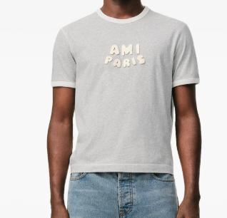 26SS 아미 반팔 티셔츠 UTS371724 A079 GRISCHINE BLANCCREME - AMI