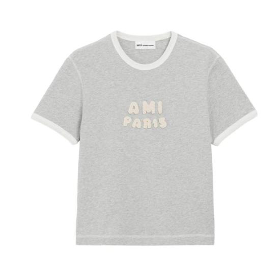 26SS 아미 반팔 티셔츠 UTS371724 A079 GRISCHINE BLANCCREME