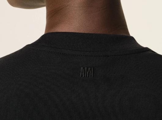 26SS 아미 스몰 하트 로고 코튼 크롭 티셔츠 FTS347724 045 NOIR BLANCCREME - AMI