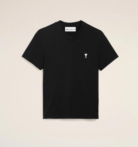 26SS 아미 스몰 하트 로고 코튼 크롭 티셔츠 FTS347724 045 NOIR BLANCCREME