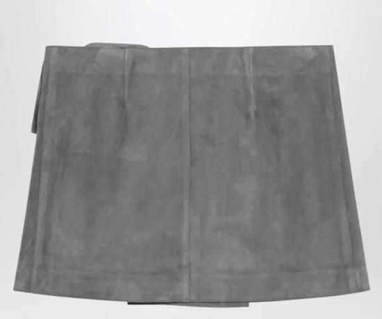 26SS 아미 고트 레더 빅 버클 벨티드 미니 스커트 FSK464LH0059 0516 CARBONE - AMI