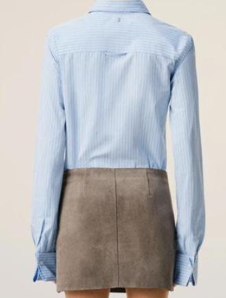 26SS 아미 코튼 롱 슬리브 러플 어드저스티드 셔츠 캐시미어 FSH821CO0219 4844 BLEUCACHEMIRE BLANC - AMI
