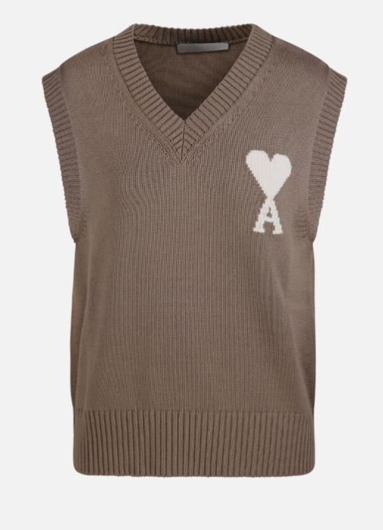 26SS 아미 울 앤 코튼 슬리브리스 아미 드 하트 스웨터 UKS860KN0156 A117