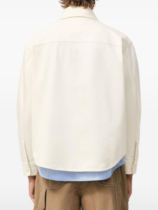 26SS 아미 톤온톤 로고 코튼 니트 오버셔츠 UJK897DE0126 136 BLANCCREME - AMI