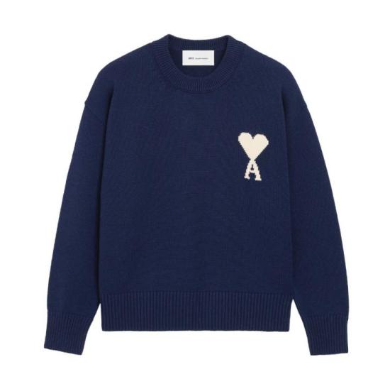 26SS 아미 ADC 울 & 코튼 크루넥 하트 스웨터 UKS859KN0156 A116 ENCRE ECRU