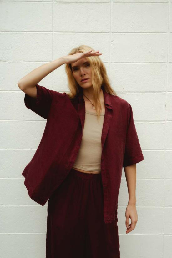  Frida Zazou 셔츠 Elettra 셔츠 Borgogna - OTHER BRANDS