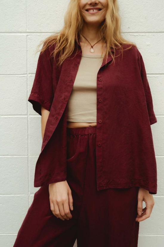  Frida Zazou 셔츠 Elettra 셔츠 Borgogna - OTHER BRANDS