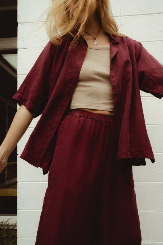  Frida Zazou 셔츠 Elettra 셔츠 Borgogna - OTHER BRANDS