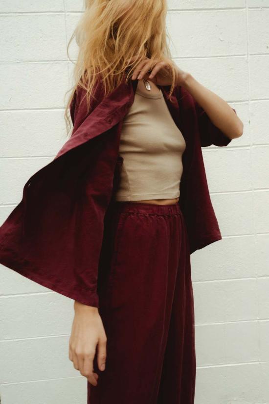  Frida Zazou 셔츠 Elettra 셔츠 Borgogna - OTHER BRANDS