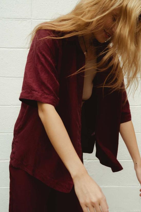  Frida Zazou 셔츠 Elettra 셔츠 Borgogna - OTHER BRANDS