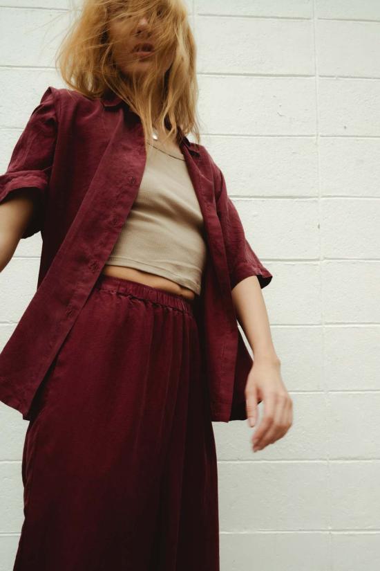  Frida Zazou 셔츠 Elettra 셔츠 Borgogna - OTHER BRANDS