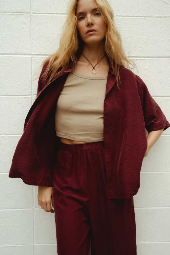  Frida Zazou 셔츠 Elettra 셔츠 Borgogna - OTHER BRANDS