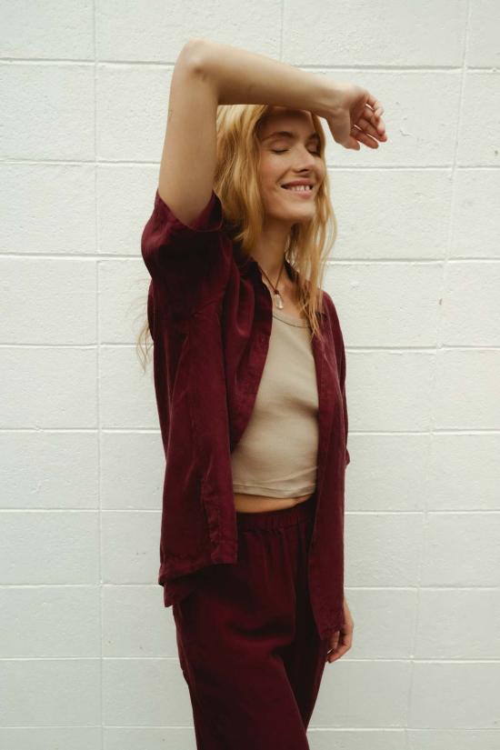  Frida Zazou 셔츠 Elettra 셔츠 Borgogna - OTHER BRANDS