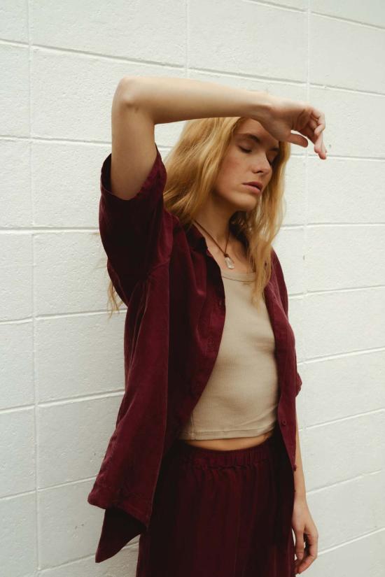  Frida Zazou 셔츠 Elettra 셔츠 Borgogna - OTHER BRANDS