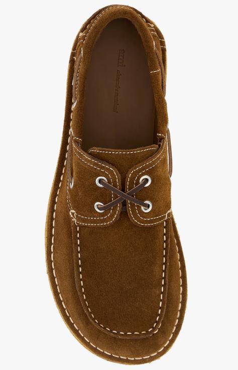 26FW 아미 스웨이드 보트 슈즈 USV830872 236 CARAMEL - AMI